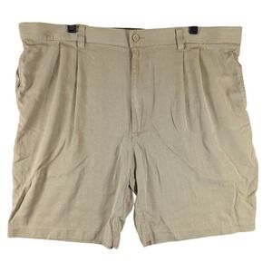 JAMAICA JAXX Silk Shorts Pleated Front Tropical Resort Wear‎ Size 42 Herringbone